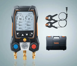 ชุดเกจวัดความดันสารทำความเย็น Testo 550s AC สำหรับงาน HVAC พร้อมเทอร์โมมิเตอร์แบบหนีบ Testo 115i จำนวน 2 ชิ้น ชุดเติมน้ำยา วัสดุเหล็กอุตสาหกรรม OEM สีดำ - Product Image 3