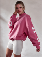 Sweat-shirt oversize pour femme à col montant, imprimé 3D en relief, en molleton de coton, pull décontracté, taille XXXL