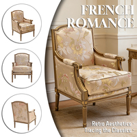 Matériaux de qualité soigneusement sélectionnés, designs de style français classique, fauteuil en bois massif de luxe de style nordique pour manoir