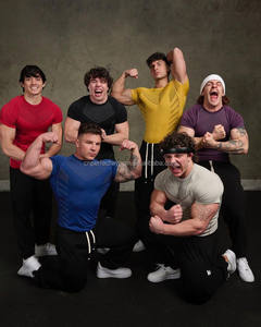 新设计男士压缩t恤男士运动紧身t恤健身短运动男士t恤 - Product Image 1