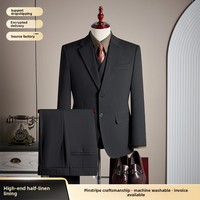 Costume Homme Haute Couture à Simple Boutonnage, Rayures Fines, Col Cranté, Style Italien Sophistiqué, Idéal pour les Affaires