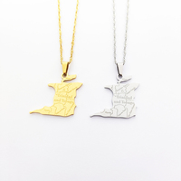 Acier inoxydable 316L Trinité-et-Tobago carte drapeau pendentif collier acier inoxydable pays carte bijoux
