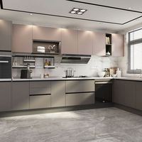 OPPOLIA Armoire de cuisine de luxe en HDPE, panneau stratifié PVC, finition brillante, moderne, F4 E0