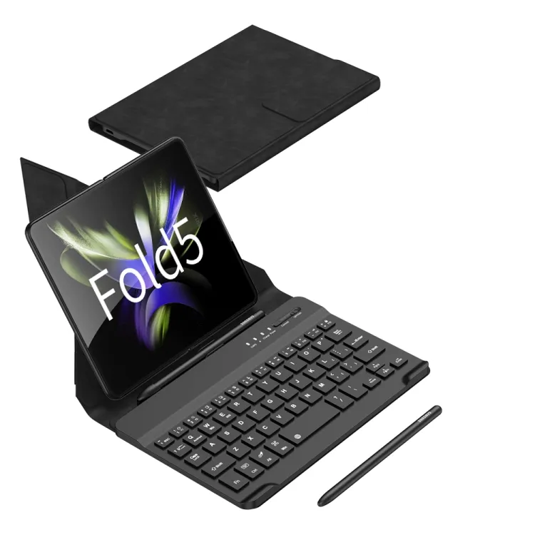Neuankömmling GKK Magnetic Folding Wireless BT Tastatur Ledertasche mit Stift für Samsung Galaxy Z Fold 5