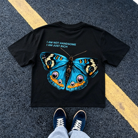 T-shirt personnalisé avec logo, 100% coton, coupe ajustée, impression 3D stéréoscopique DTG, t-shirt d'été pour homme, t-shirt personnalisé pour homme