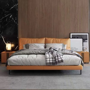 Cama de Cuero de Diseño Sungold, Estructura Cromada Elegante, Cama Doble Personalizada - Product Image 4