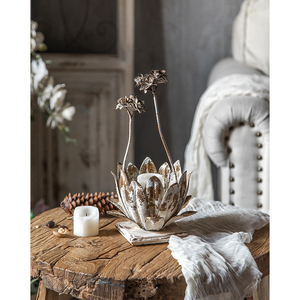 Wedding Props Retro <strong>White</strong> <strong>Candlestick</strong> Wedding Hotel Decorative Flower Decoration <strong>Candlestick</strong> - Product Image 4
