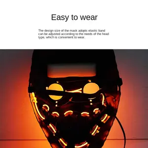 Hot Sell Halloween LED EL Wire Costume Masker Light Up Led Masks Halloween Decorations Party Masks