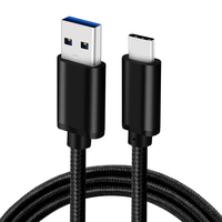 60W Tipo-c USB 3ft 6ft Cable de carga rápida Nylon trenzado 5Gbps Transferencia de datos de súper velocidad 180 grados