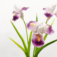 GOG1037 Iris artificiel en PU à tige unique, fait main, haute qualité, toucher réel, pour décoration de jardin, intérieur et extérieur, idéal pour la remise des diplômes, Noël, Pâques