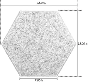 Шестиугольник полиэстер акустические панели белый Арт Декор изготавливаем звукоизоляционные подкладка плитка для стен скошенный край 6 шт. в упаковке