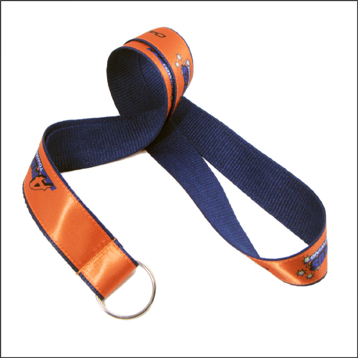 Orange Color Custom Design Printing Customized Logo Sports Teacher Lanyard Key Ring Keychain Lanyard Strap