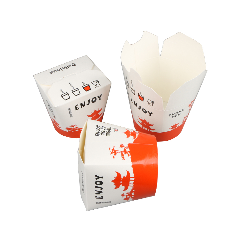 16oz take away food grade package paper box noodle food container with printingPopular