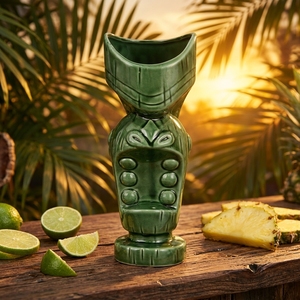 <span class=keywords><strong>Verre</strong></span> Tiki Hawaïen en Céramique Grande Tasse à Bière, Vin et Cocktails avec Design Original pour Fêtes Hawaïennes - Product Image 1