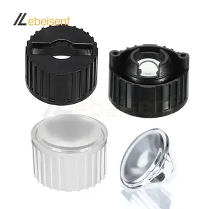50Pcs 20mm 5 8 10 15 25 30 45 60 90 120 Degree PMMA Frosted Lens with 22mm Black or White Bracket for High Power LED Lumen Bead