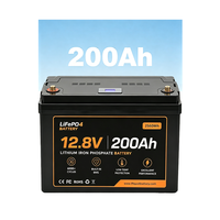 Batterie 12V 200Ah, Batterie au Lithium LiFePo4 24V 100Ah 150Ah 200Ah 300Ah 460Ah, Batterie 12V 200Ah 6000 Cycles pour Caravane et Yacht