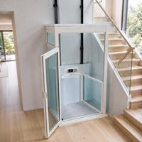 Ascenseur hydraulique à cabine semi-fermée en forme de L pour villa résidentielle, application pour maison privée à plusieurs étages