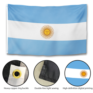 Bandera de Argentina Personalizada de Poliéster para Exteriores, Bandera Nacional Argentina para Colgar en la Pared con Ojales de Latón - Product Image 3