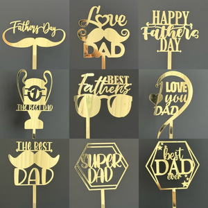 ท็อปเปอร์เค้กอะคริลิค ลาย "น้ำผึ้งและความหวาน สุขสันต์วันพ่อ" หนา 1.3 มม. ของตกแต่งเค้กพลาสติกสำหรับวันพ่อ - Product Image 4