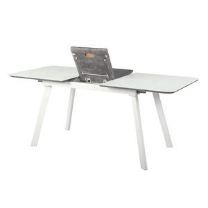 Muebles para el hogar, mesa de restaurante de 4/6 plazas extensible que ahorra espacio, mesa de comedor de MDF y alto brillo - Product Image 5