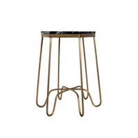 Table d'appoint en fer et marbre, plateau octogonal en marbre, table décorative en métal, table d'appoint de canapé en fer doré antique, mobilier