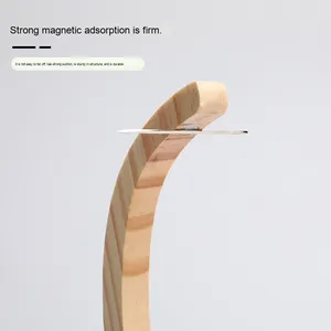 Support en bois massif pour pelotes de laine avec base magnétique pour tricot, crochet, distributeur de <span class=keywords><strong>fil</strong></span>, organisateur d'artisanat DIY - Product Image 5