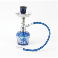 Ensemble Chicha Portable Mini en Verre et Métal, Couleurs Assorties, Finition Miroir, en Boîte - Marque JIEXI