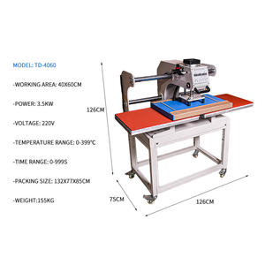 Mesin Press Panas Semi-Otomatis Pneumatik TianDao TD-4060 Double Station 40x60cm Platen Baru untuk <span class=keywords><strong>Kaos</strong></span> - Product Image 3