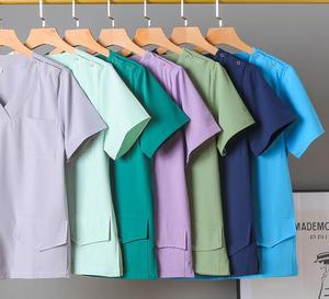 Design Salon de beauté Spa hôpital personnel uniformes de travail infirmière médical gommage Tops personnalisé imprimé <span class=keywords><strong>T</strong></span>-<span class=keywords><strong>Shirt</strong></span> dessin animé - Product Image 5