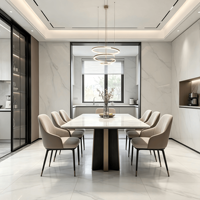 Azulejos de Porcelana Modernos para Interiores de Hotel, 600x1200mm, Textura de Mármol Blanco, Pulidos, Azulejos de Piso de Alta Calidad