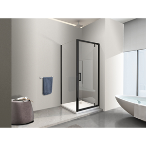 Noir mat 8mm H 200 broches asymétriques verre paroi latérale fixe Rototranslation porte boîte de douche pour 78-80 80 FIXED X DO - Product Image 1