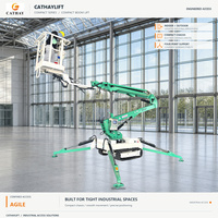 Certifié CE petit 10 ~ 20m électrique diesel ciel araignée nacelle élévatrice à chenilles avec mise à niveau automatique