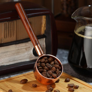 Utensilio de cocina de lujo hecho a mano mango de madera Rosa 10G cobre té café cuchara de medida - Product Image 5