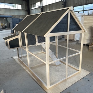 Best seller outdoor wood animal pet supplies prodotti gabbie in legno large run pollaio gabbia pollaio - Product Image 5