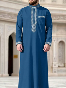 Túnica Tradicional Marroquí Bordada para Hombre, Thobe Musulmán con Bolsillo, Jibba, Abaya, Ropa Masculina, Jalabiya, Ropa para Ramadán, Ubba - Product Image 2