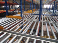 Estante de flujo de paleta de rodillos de alta densidad industrial