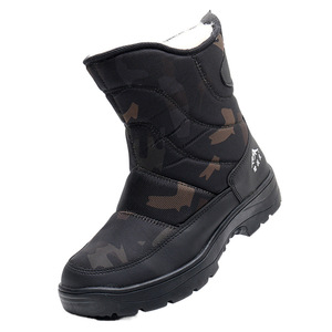 Botas de Nieve para Hombre, Cálidas, Impermeables, para Senderismo al Aire Libre, con Suela Plana y Tacón Medio, Diseño de Camuflaje - Product Image 5