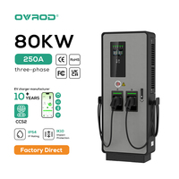 Estación de Carga Ovrod de 80kW Comercial con Pago con Tarjeta CCS2 DC para Vehículos Eléctricos