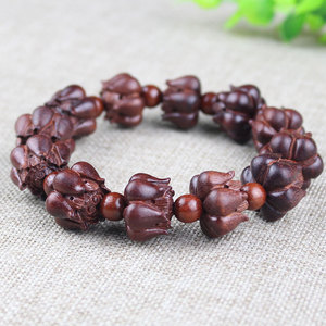 Bracelet en bois de rose africain Lotus, 12 perles, bijoux pour cérémonie religieuse - Product Image 4
