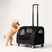 Poussette de transport pour animaux de compagnie pliable avec poignée télescopique réglable, roues pivotantes silencieuses, capacité 10 kg, en tissu Oxford, pour chats et chiens, OEM