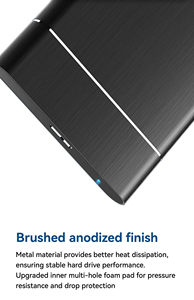 1 unidad de disco duro externo <span class=keywords><strong>mini</strong></span> KM-N01, 1 unidad de disco duro USB 3.0 portátil de 2 TB con carcasa de aleación de aluminio, alta velocidad de lectura/escritura de 200 MB/s - Product Image 2