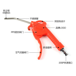 Pistola sopladora de polvo de plástico con manguera en espiral y presión ajustable para limpieza y eliminación de polvo - Product Image 2