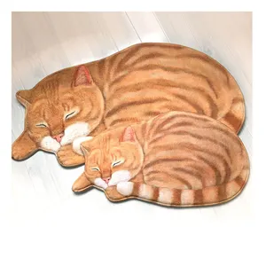 Miyav sevimli Bathmats özel kedi şekilli Mat yumuşak rahat giriş paspas çocuklar banyo halı