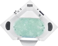 Baignoire à jets d'air avec bain à remous au sol combo douche avec chauffage pour 2 personnes adultes