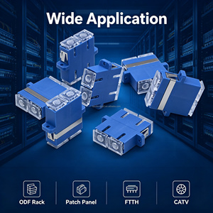 Adaptador de Fibra Óptica Dúplex SC/UPC, Acoplador de Brida SC Monomodo con Clip Metálico para Panel de Conexiones ODF FTTH - Product Image 2