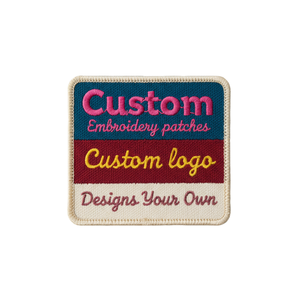 <strong>Custom</strong> 100% Full Embroidery <strong>Patch</strong> Flat Embroidered <strong>Patches</strong> <strong>Iron</strong> <strong>on</strong> Logo Badge For Clothing Jackets High Density Merrow Border - Product Image 1