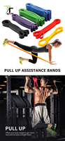 Set Band Resistance Loop Theraband untuk Bantuan Pull Up di Gym, 100% Lateks Alami, Band Resistance Fitness