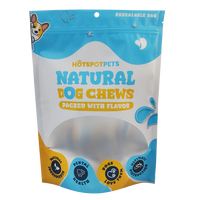 Sachet refermable personnalisé imprimé pour aliments et friandises pour chiens, emballage en plastique de qualité alimentaire avec fermeture éclair et trou de suspension