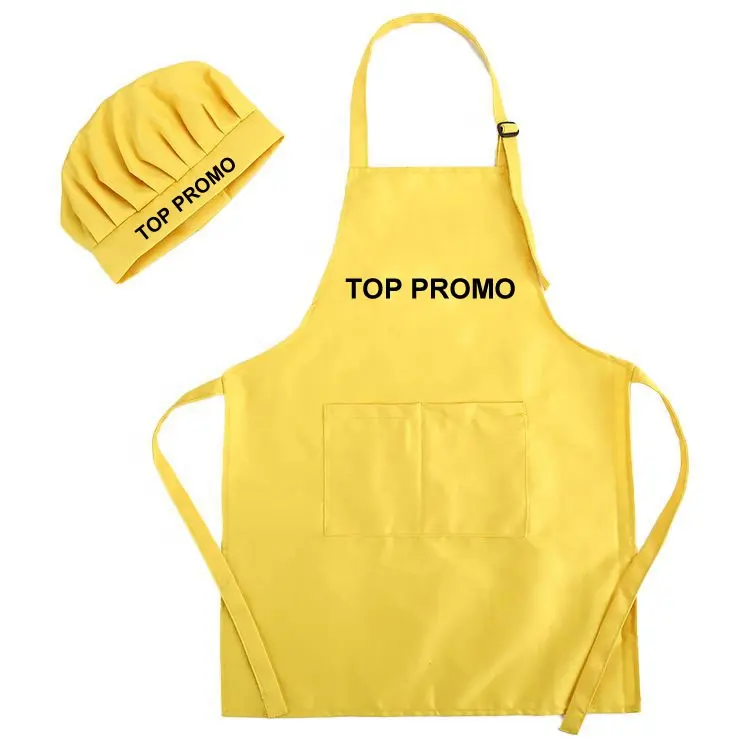High Quality Custom Logo Cotton Kids Aprons And Chef Hat Children Painting Cooking Set Custom Kitchen Cooking Baking aprons bibs