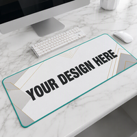 Tapis de bureau personnalisé avec couleur de bord, grand format 90x30, impression CMJN, protection pour bureaux partagés